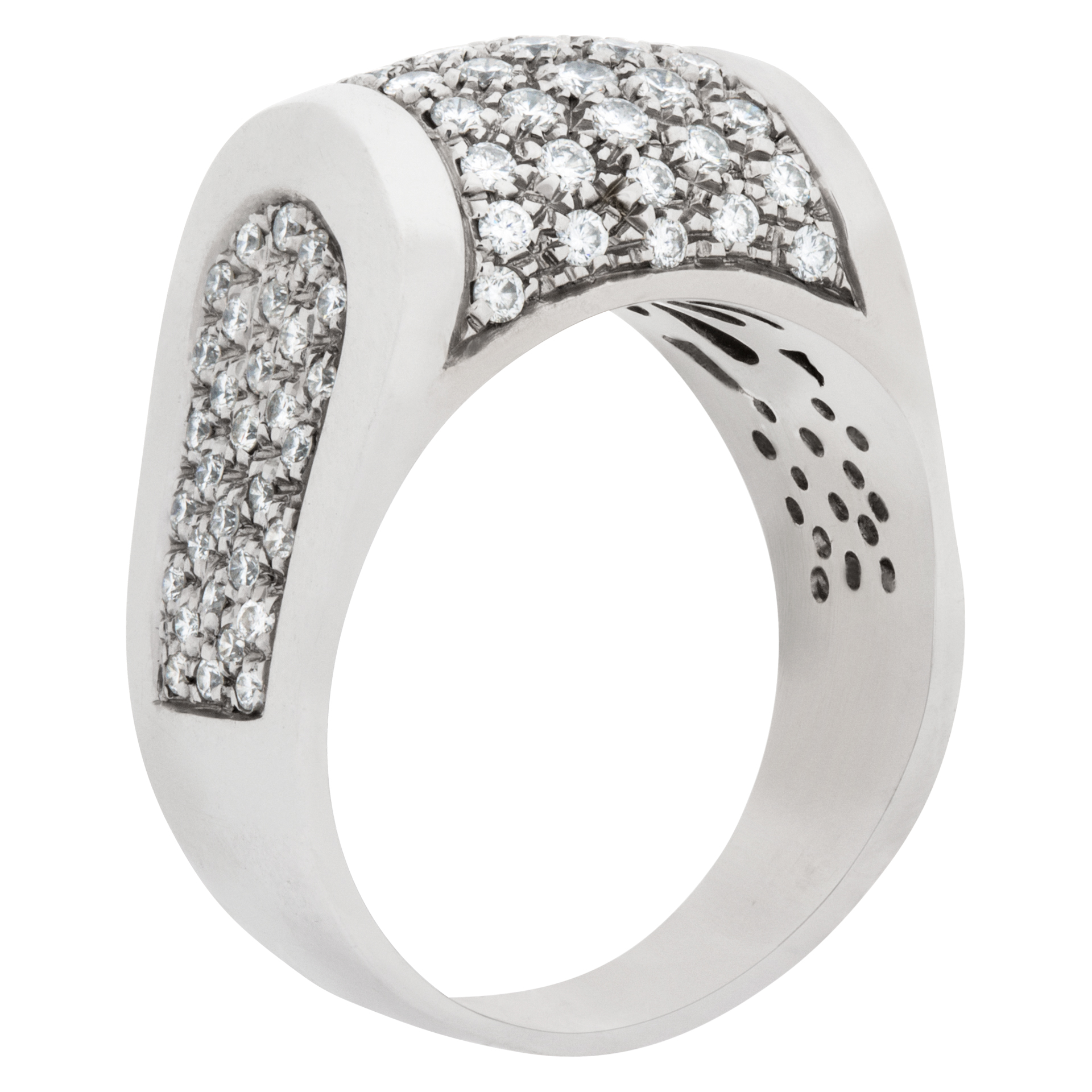 Pave diamond ring in 18k white gold image 7