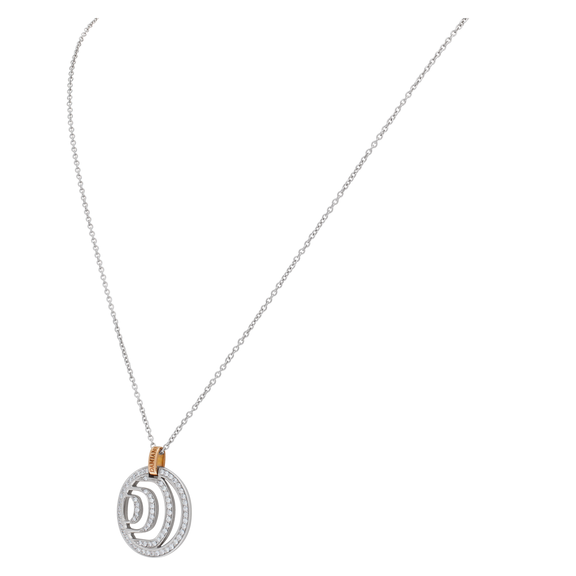 Damiani "Damianissima" diamond necklace 18k white & pink gold image 2