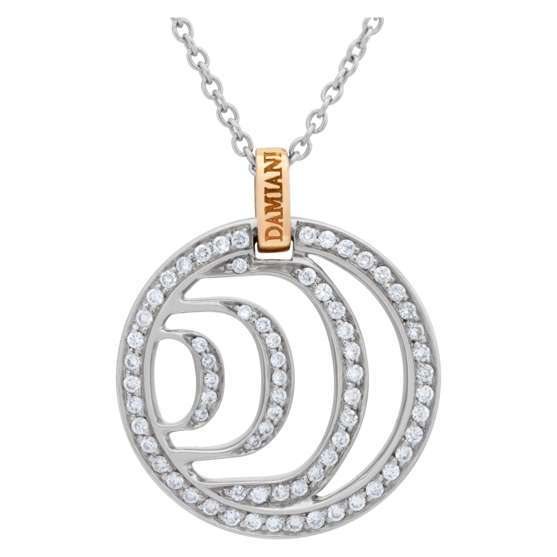 Damiani "Damianissima" diamond necklace 18k white & pink gold image 3
