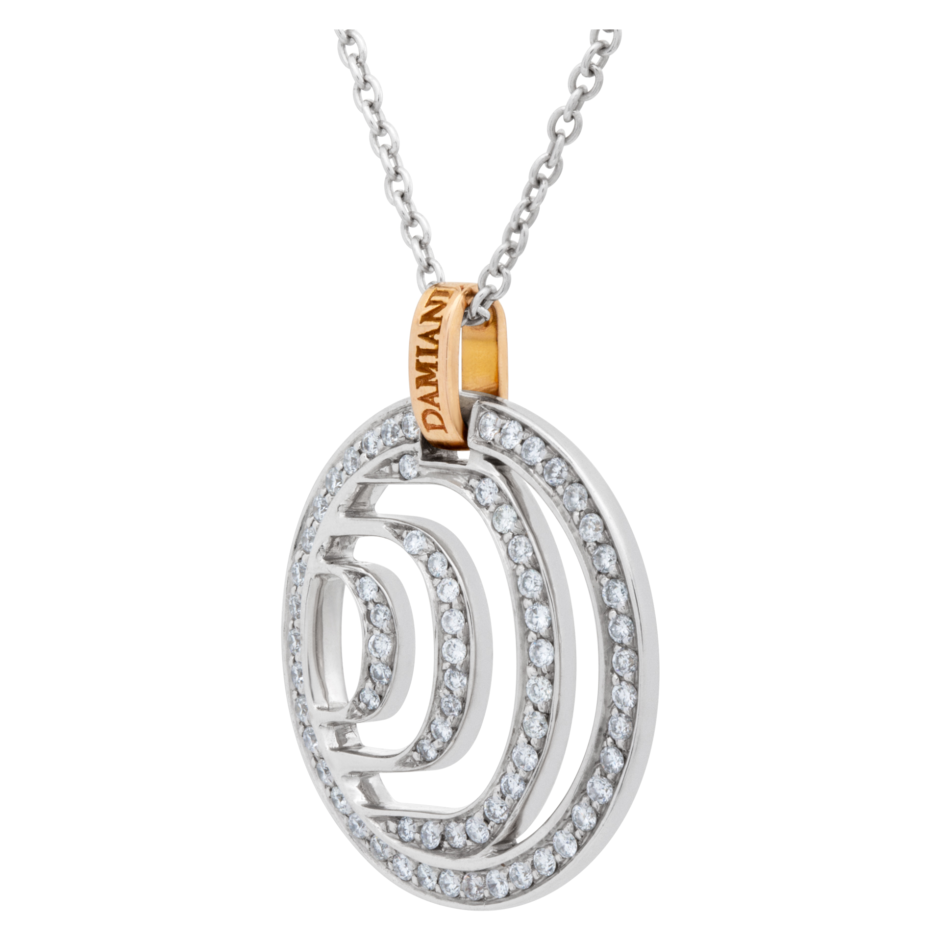 Damiani "Damianissima" diamond necklace 18k white & pink gold image 4
