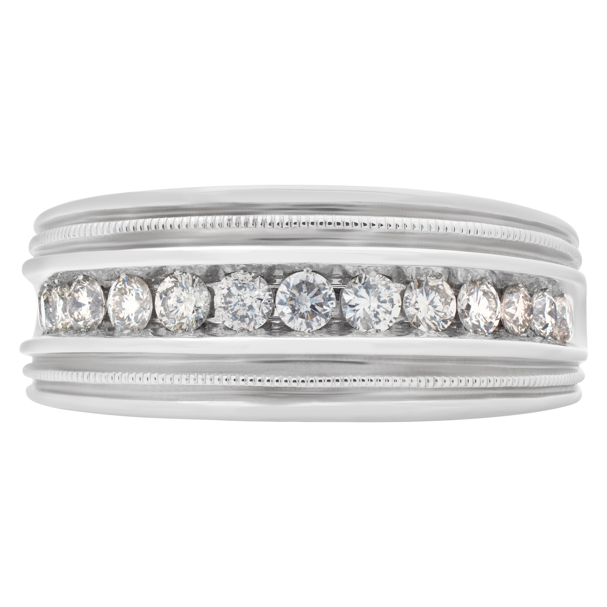 Diamond ring in 14k white gold with approx. 1 carat full cut round brilliant diamonds. (Stones) image 2