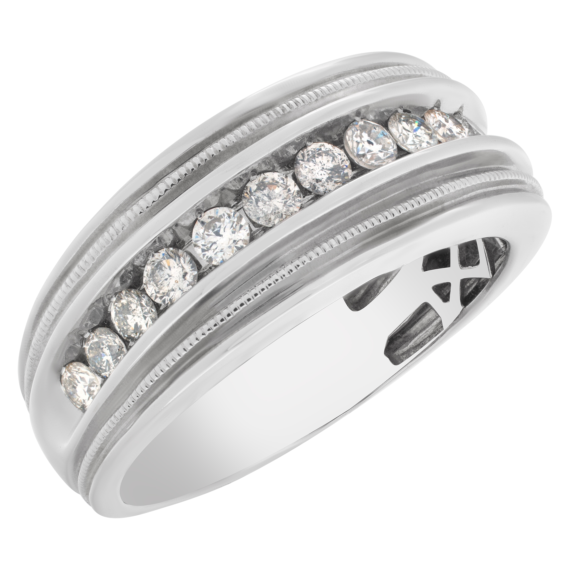 Diamond ring in 14k white gold with approx. 1 carat full cut round brilliant diamonds. (Stones) image 3