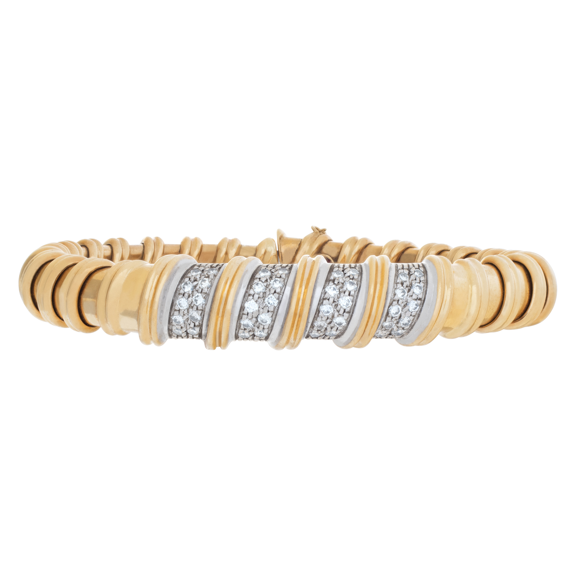 18k Yellow Gold Diamond Bracelet With Approximately 0.5 Carat Tdw image 2