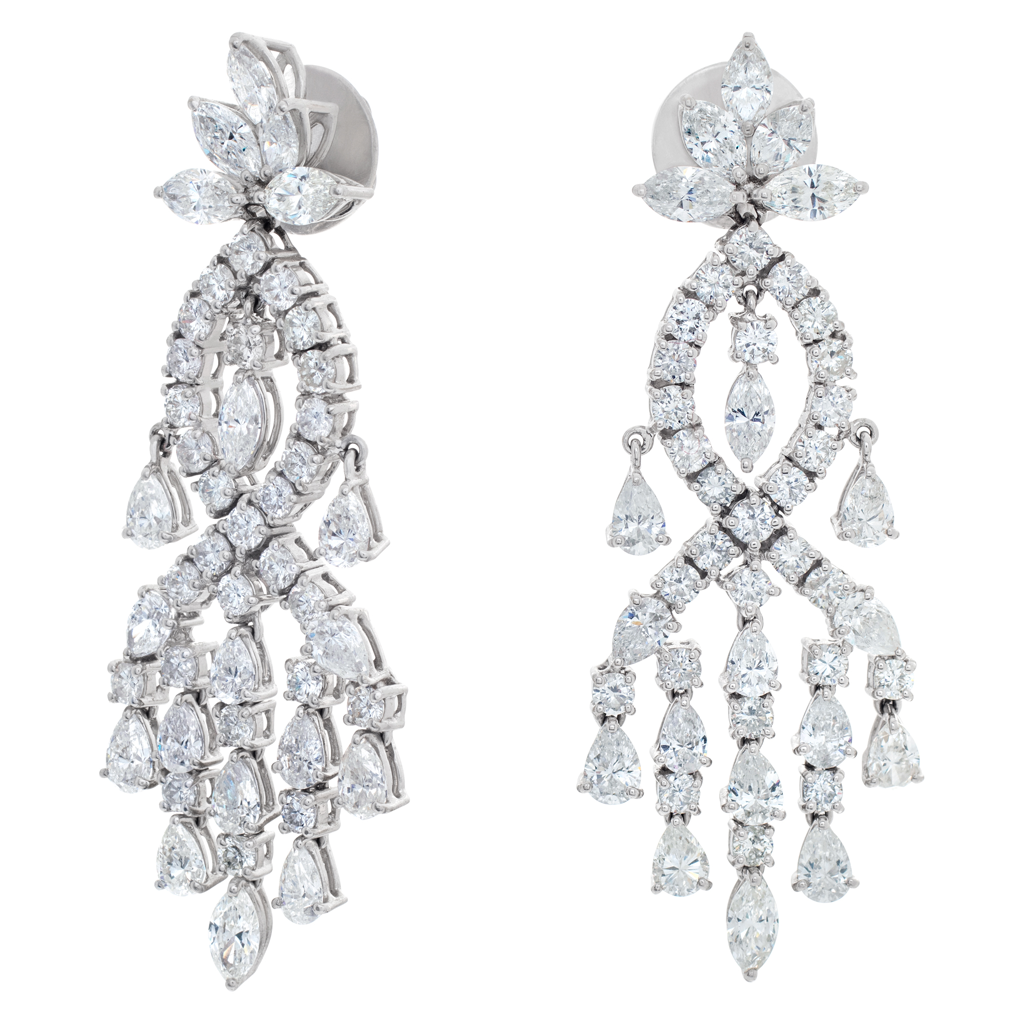Diamond Chandelier Earrings Set In 18k White Gold image 2
