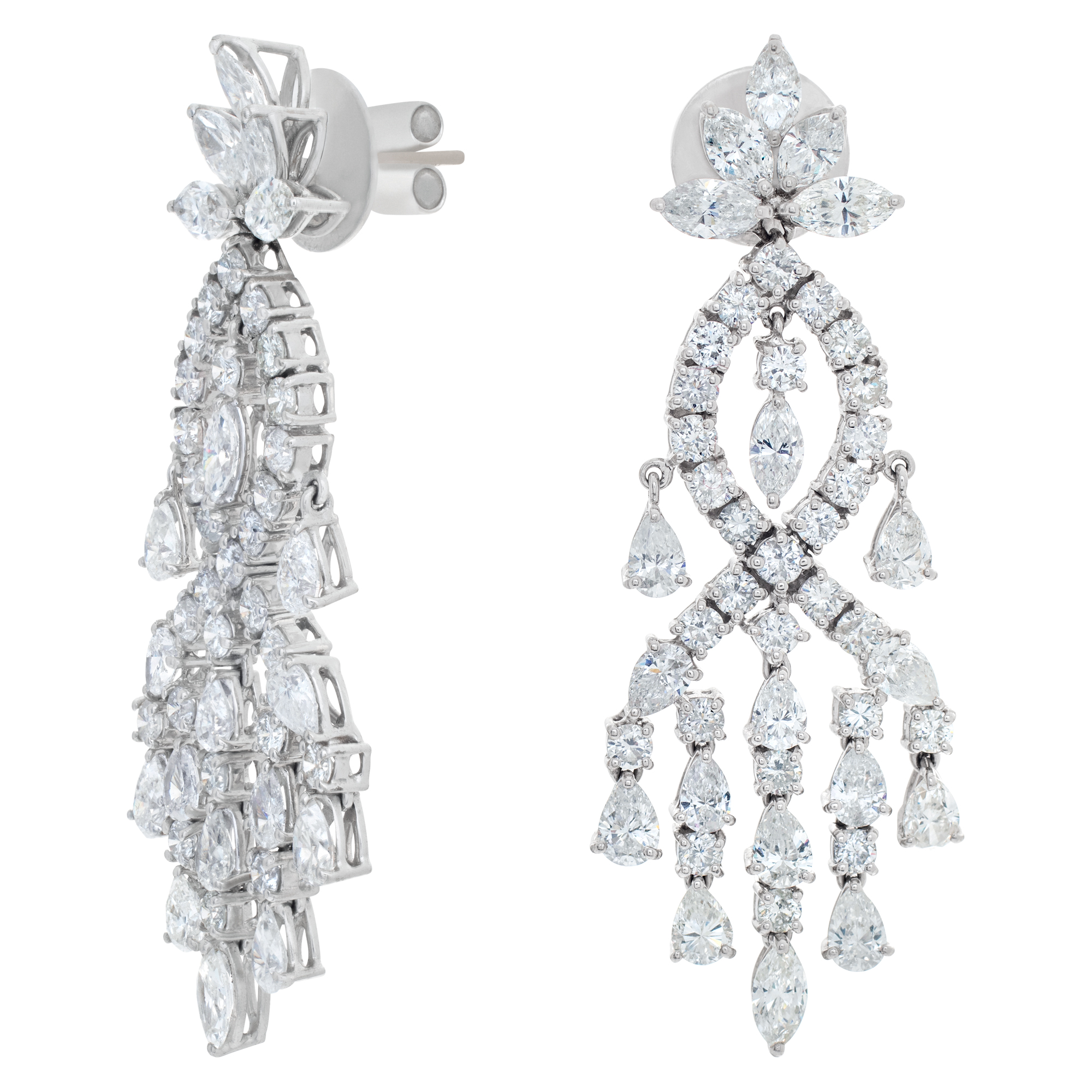 Diamond Chandelier Earrings Set In 18k White Gold image 3