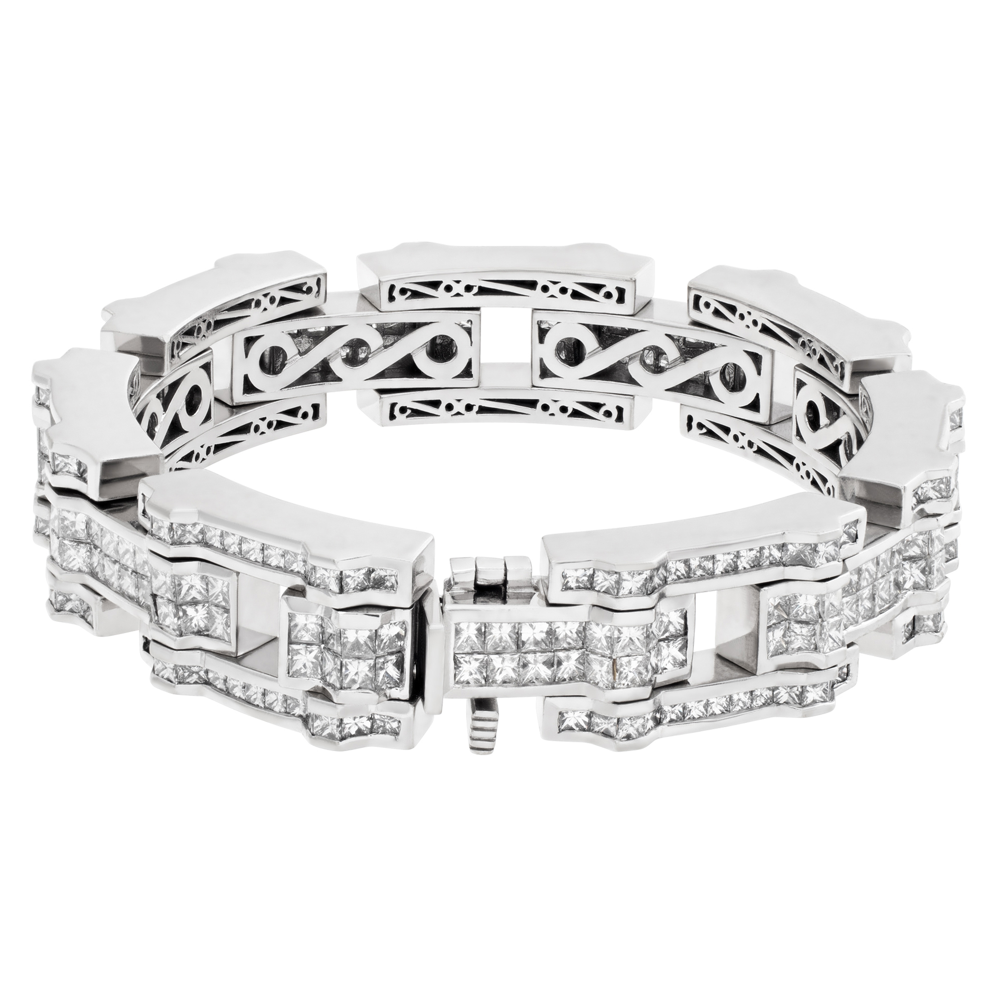 Heavy and bright Mens 17.50 carats diamond bracelet image 5