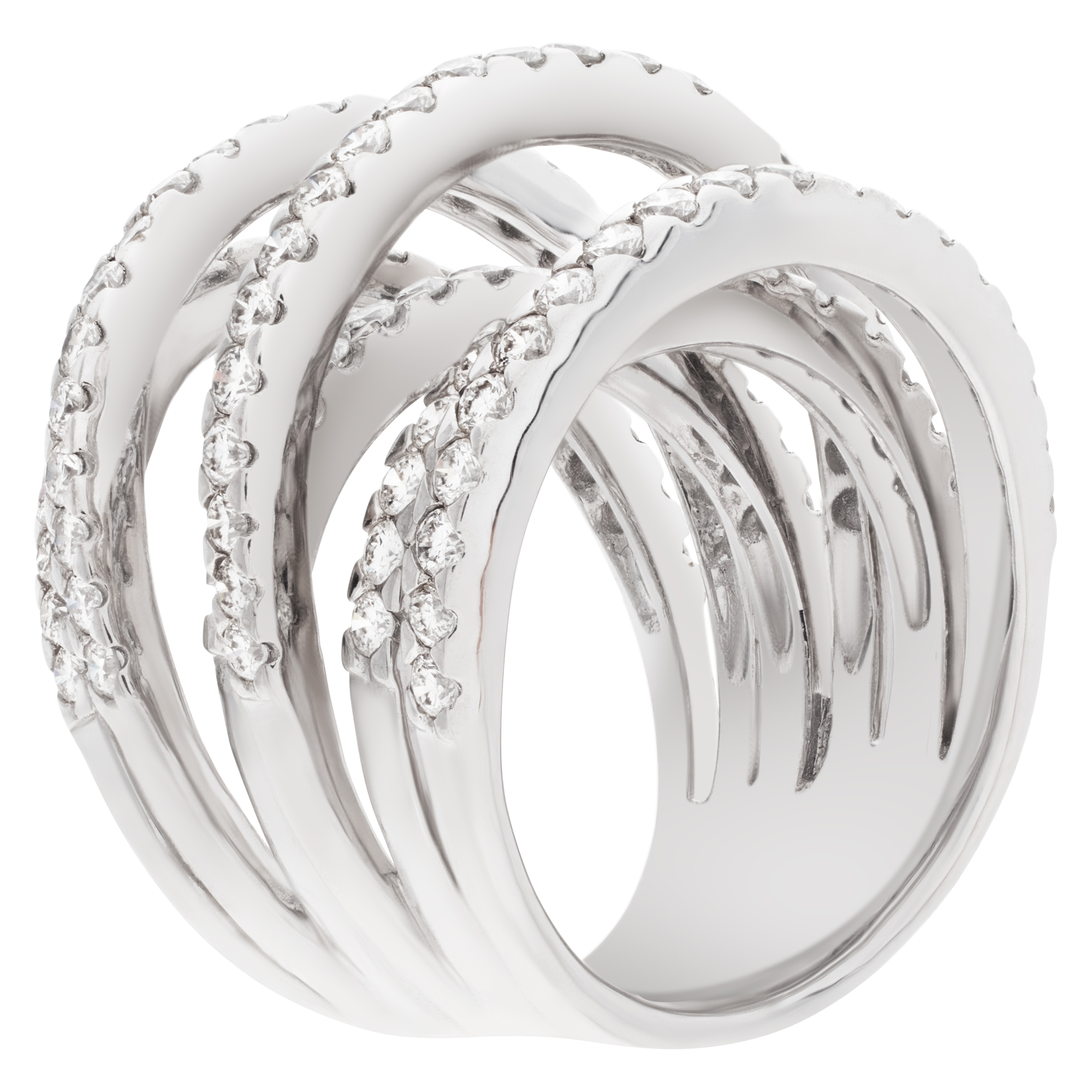 "Galaxy" pave diamond ring set in 18k white gold image 4