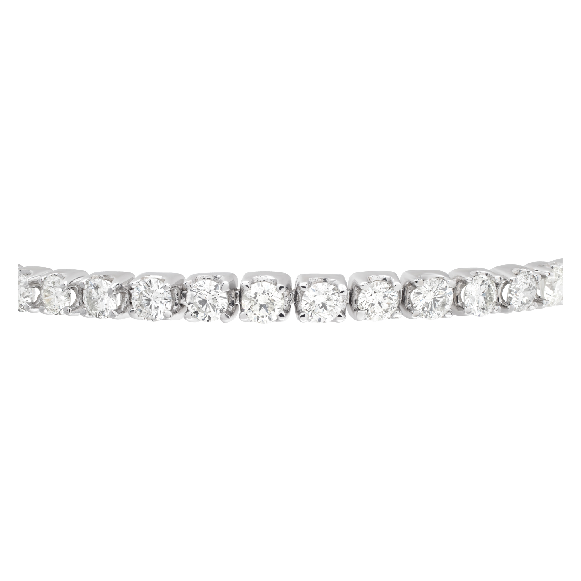 Sparkling line diamonds bracelet with approx. 8.49 carat round brilliant full cut diamond set in 14K white gold image 2
