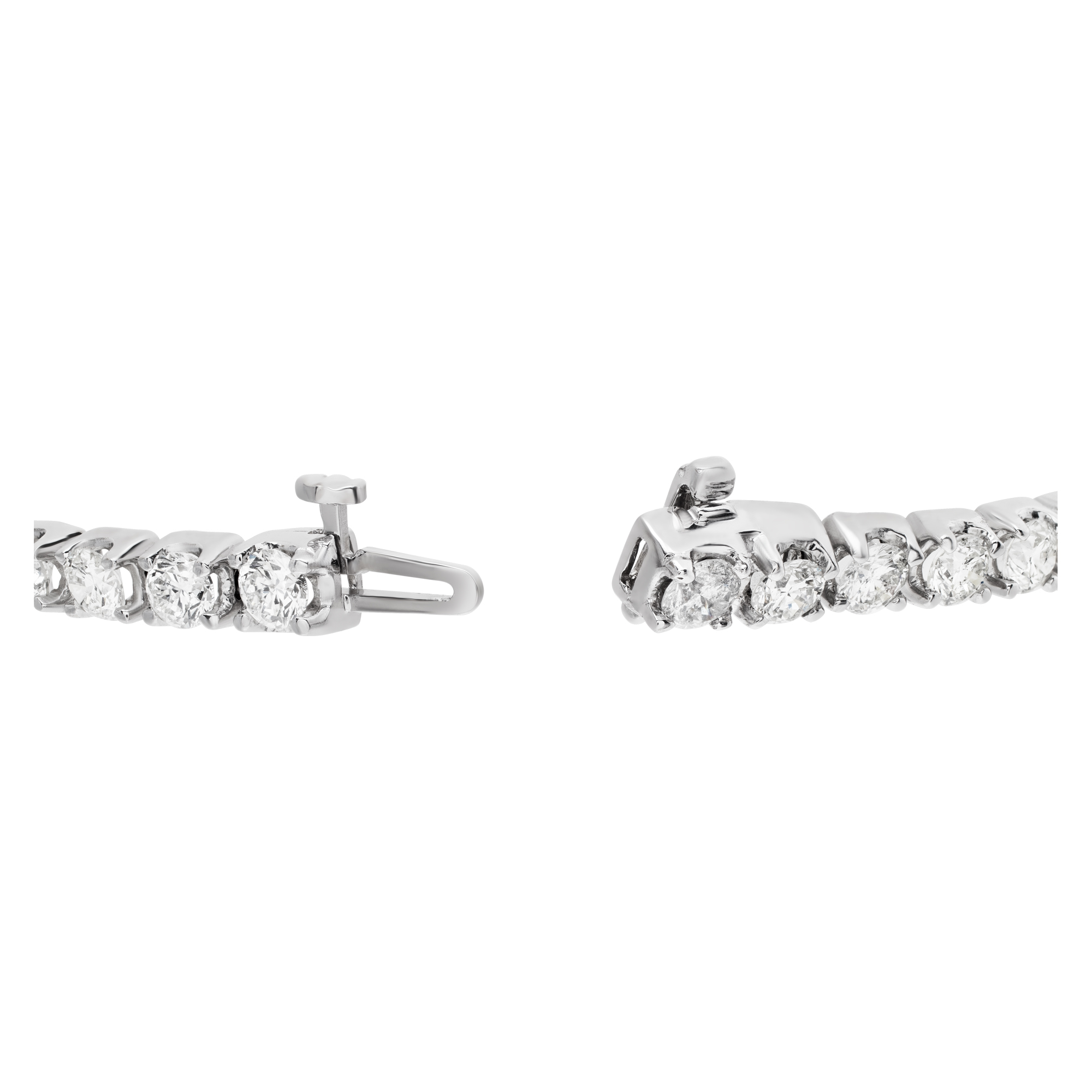 Sparkling line diamonds bracelet with approx. 8.49 carat round brilliant full cut diamond set in 14K white gold image 4