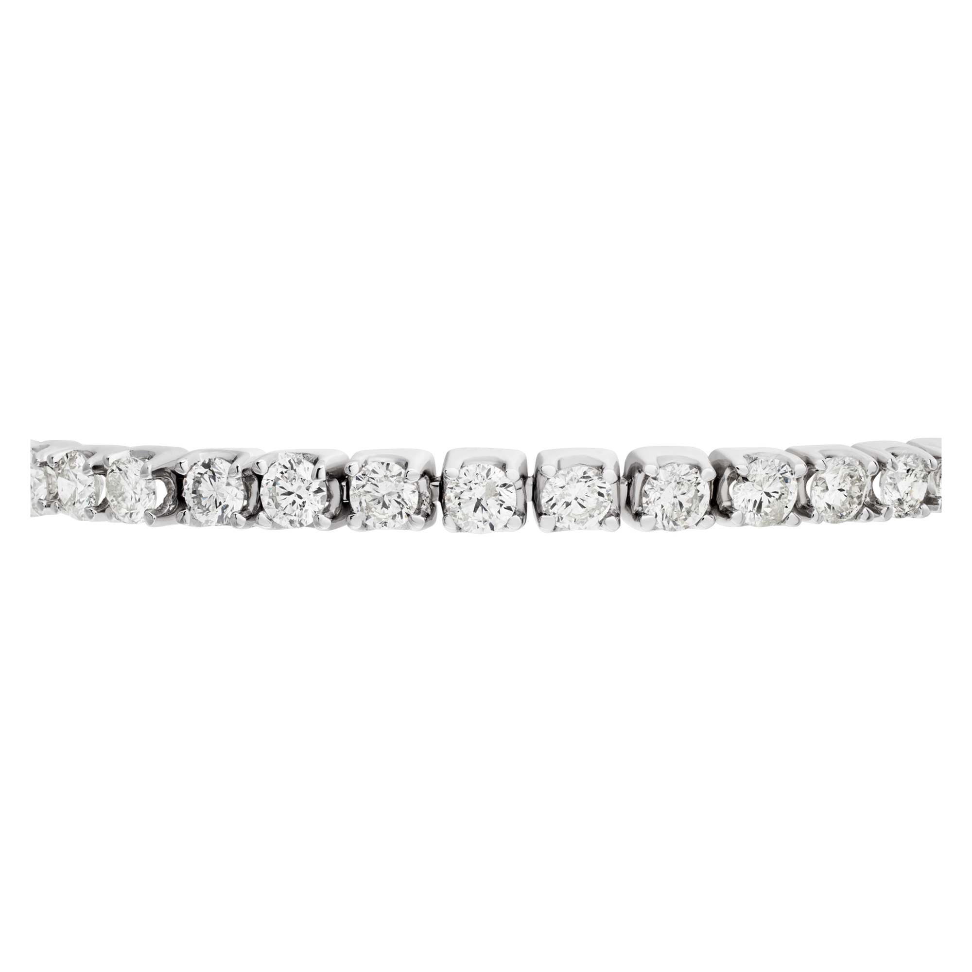 Sparkling line diamond bracelet with 8.09 carat full cut round diamonds set in 14K white gold image 2