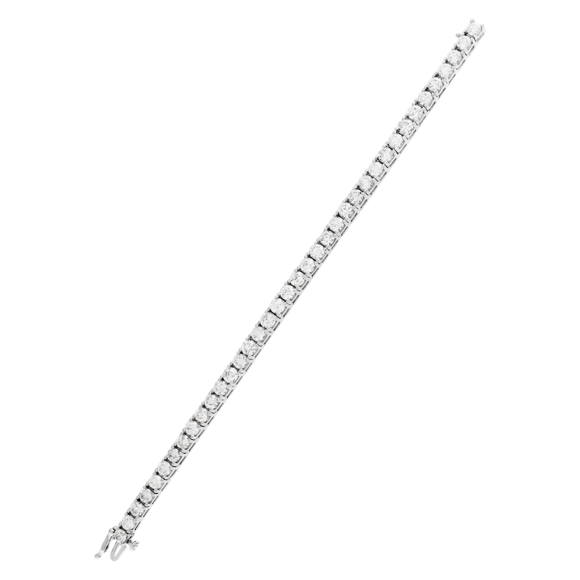 Line diamonds & platinum bracelet with 11.90 carats full cut round brilliant diamonds. image 5