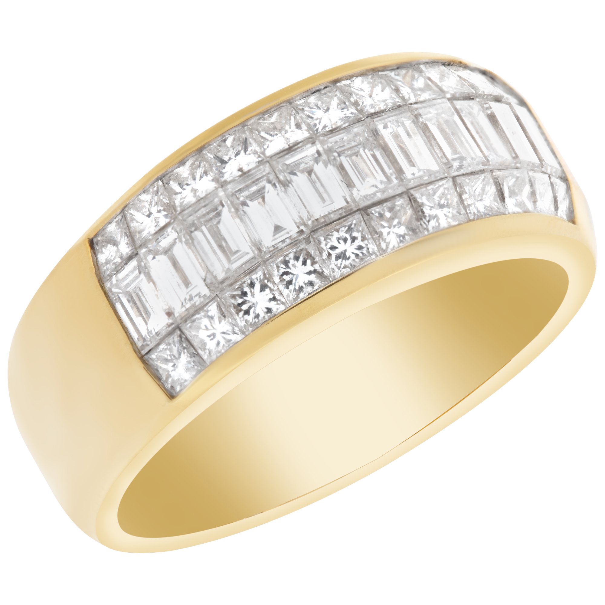 Beautiful princess and emerald cut diamond ring in 18k image 3