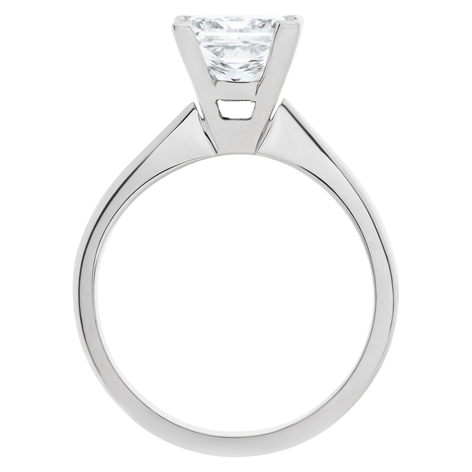 GIA certified princess cut diamond 2.09 carat (J color, SI1 clarity) solitaire ring image 4