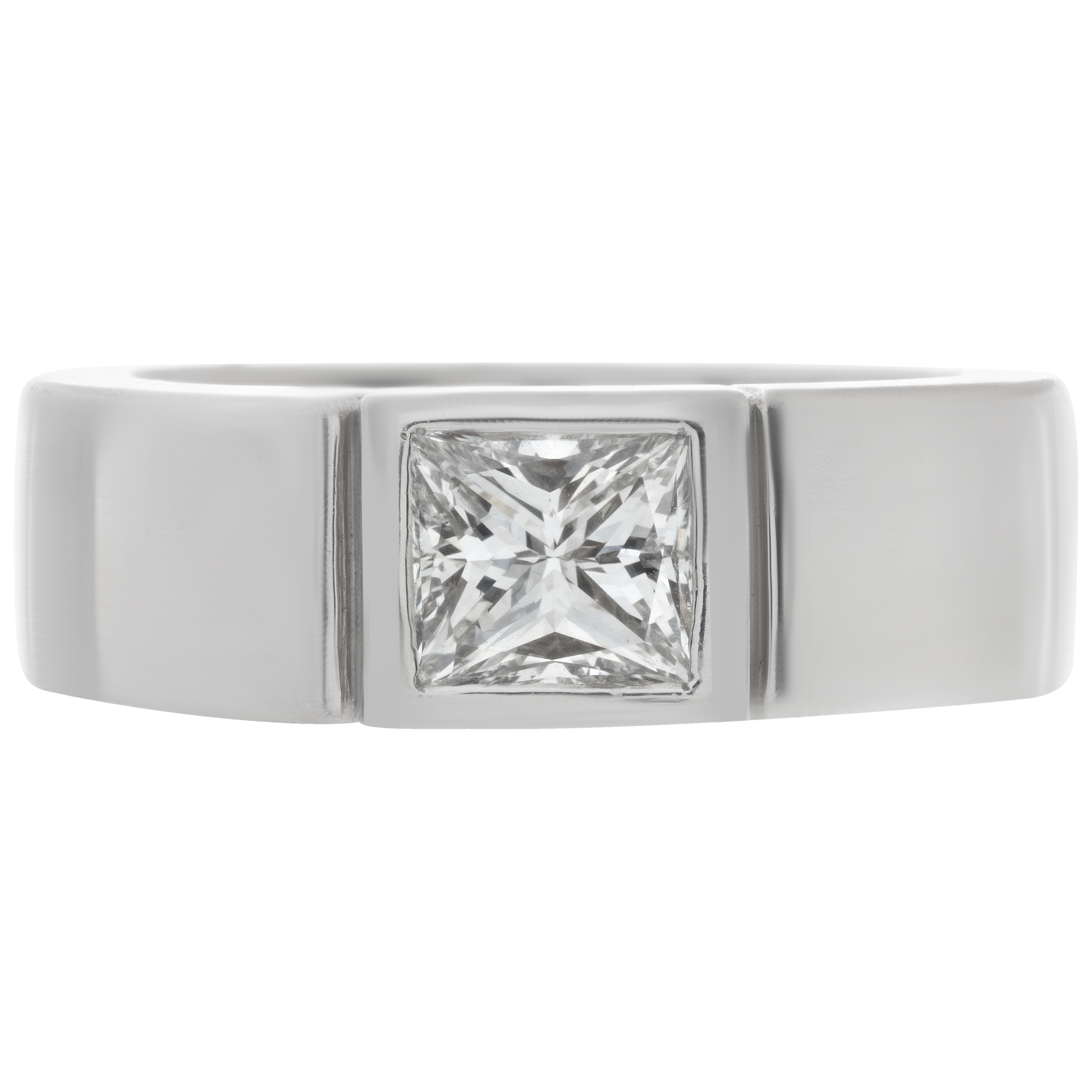 EGL certified princess cut diamond 1.03 carat (H color, VS1 clarity) solitaire ring image 2