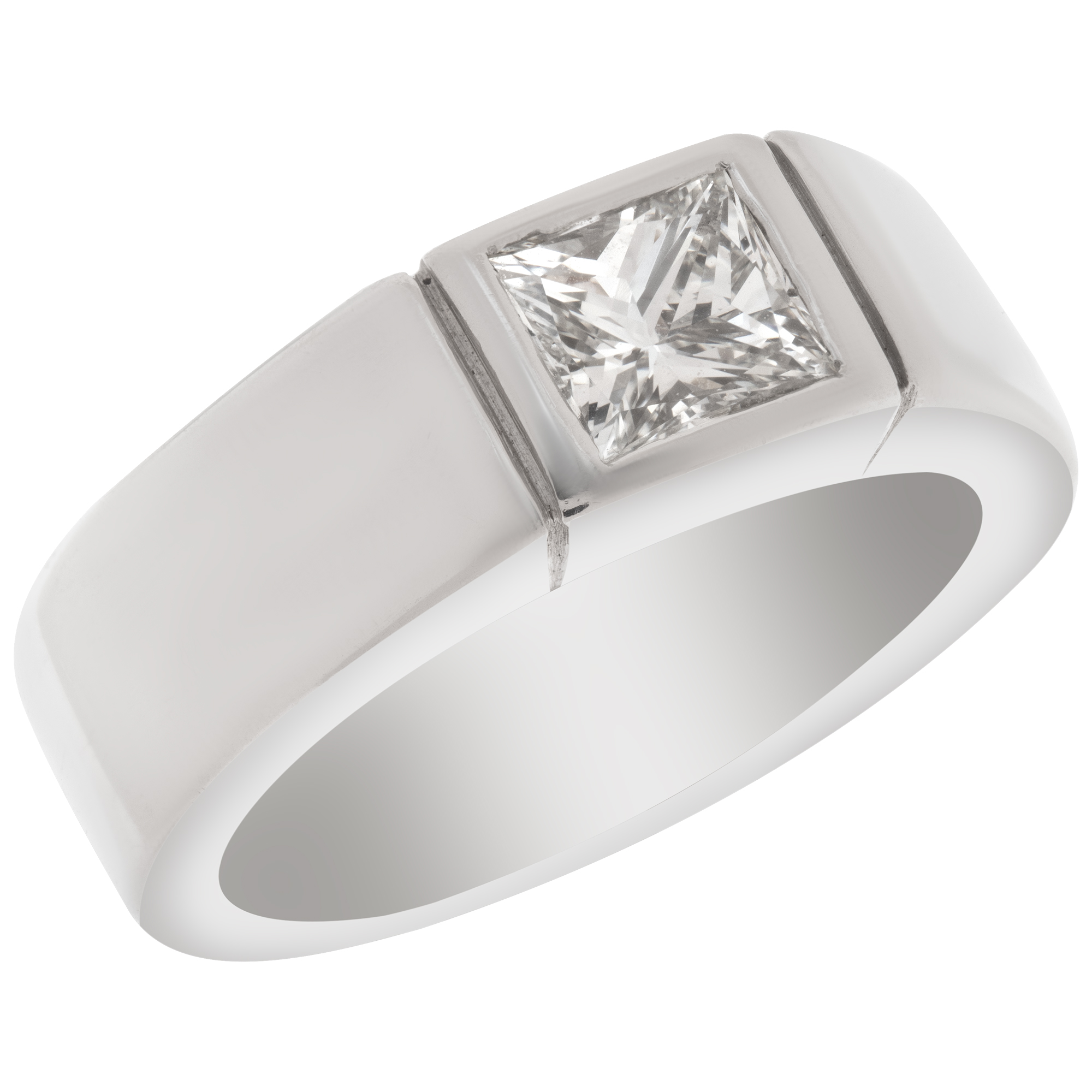 EGL certified princess cut diamond 1.03 carat (H color, VS1 clarity) solitaire ring image 3