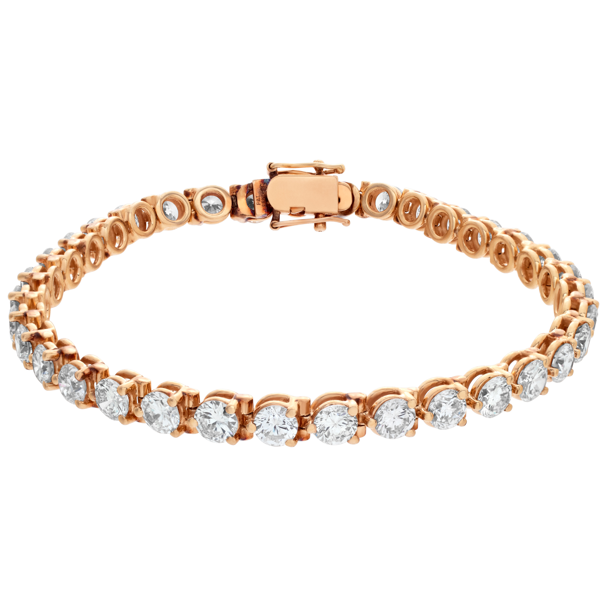 Diamond line bracelet in 14k yellow gold with approximately 10 carats in diamonds I-J Color, SI-I Clarity. image 3