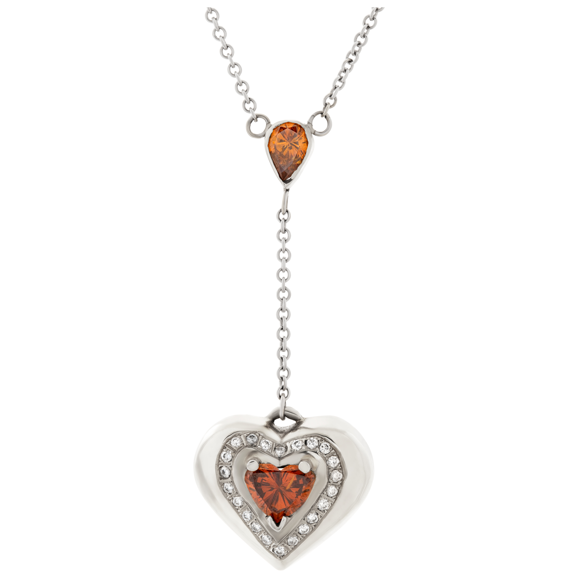 Diamond heart pendant necklace in 18k white gold image 1