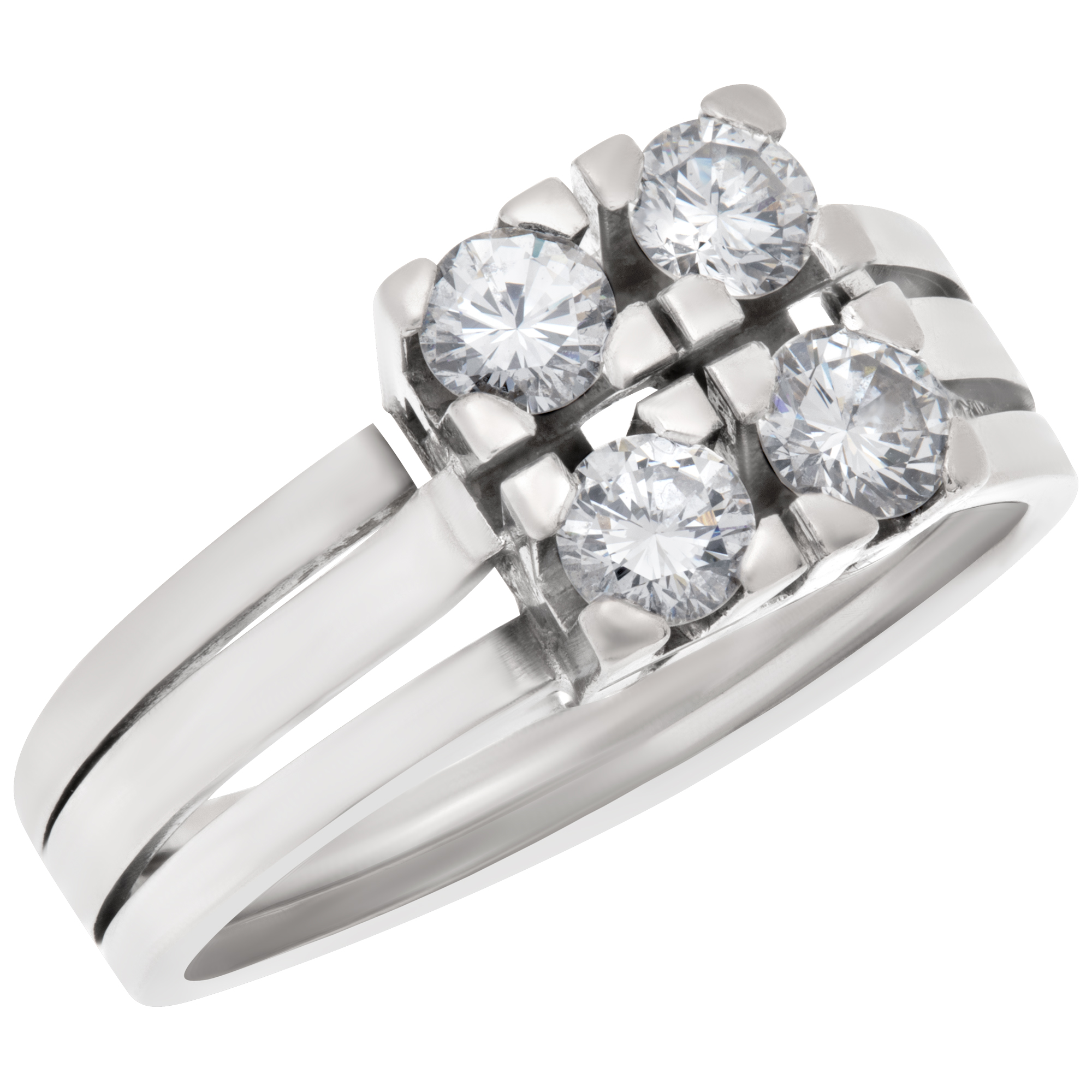 Four diamond 14k white gold ring (Stones) image 3