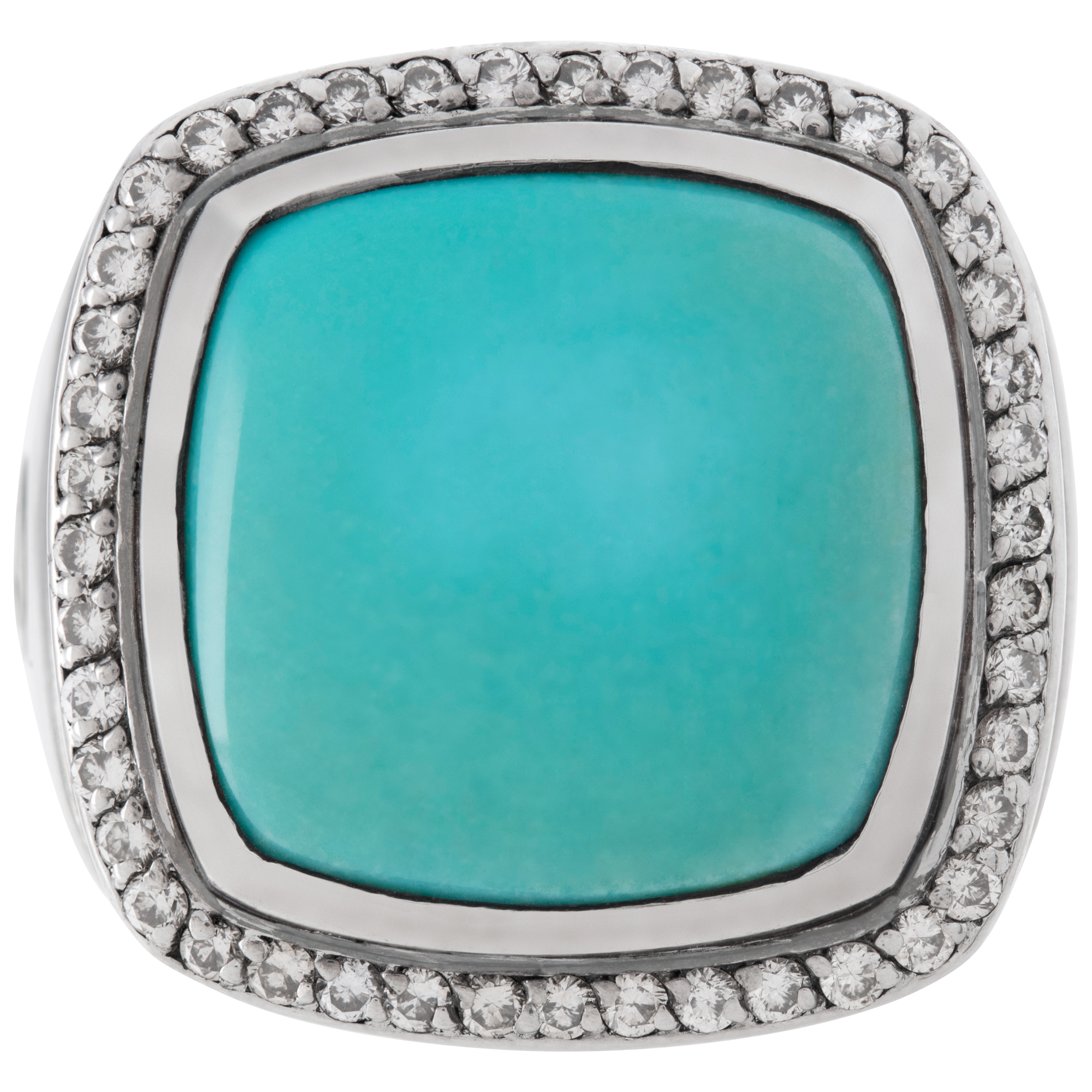 David Yurman Turquoise Albion ring in sterling silver ring with diamond accents image 2