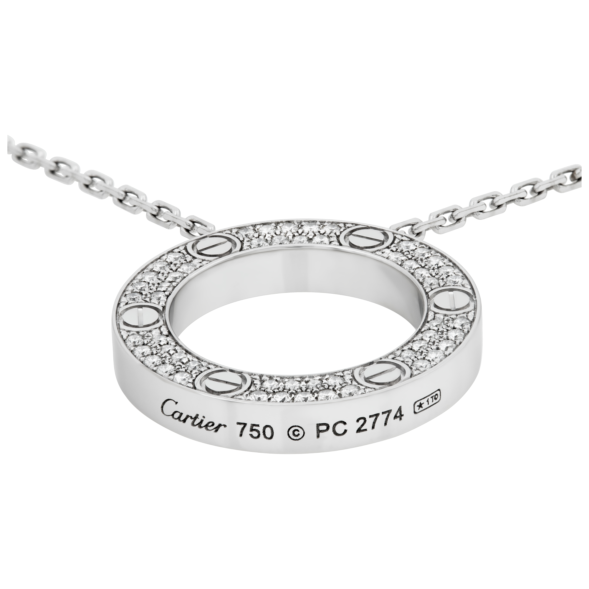 Cartier "Love" diamond pendant/necklace, in 18k white gold. image 3