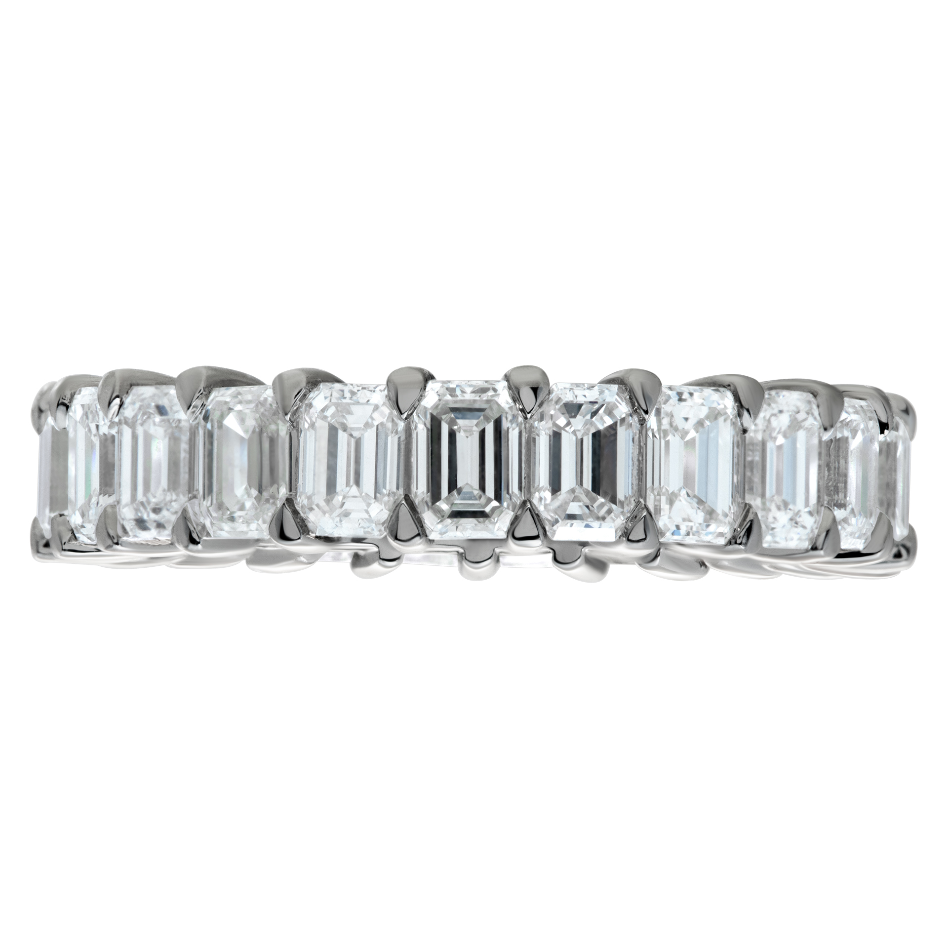 Emerald cut diamond eternity band 4.25 carats in G-H color, VS clarity image 2