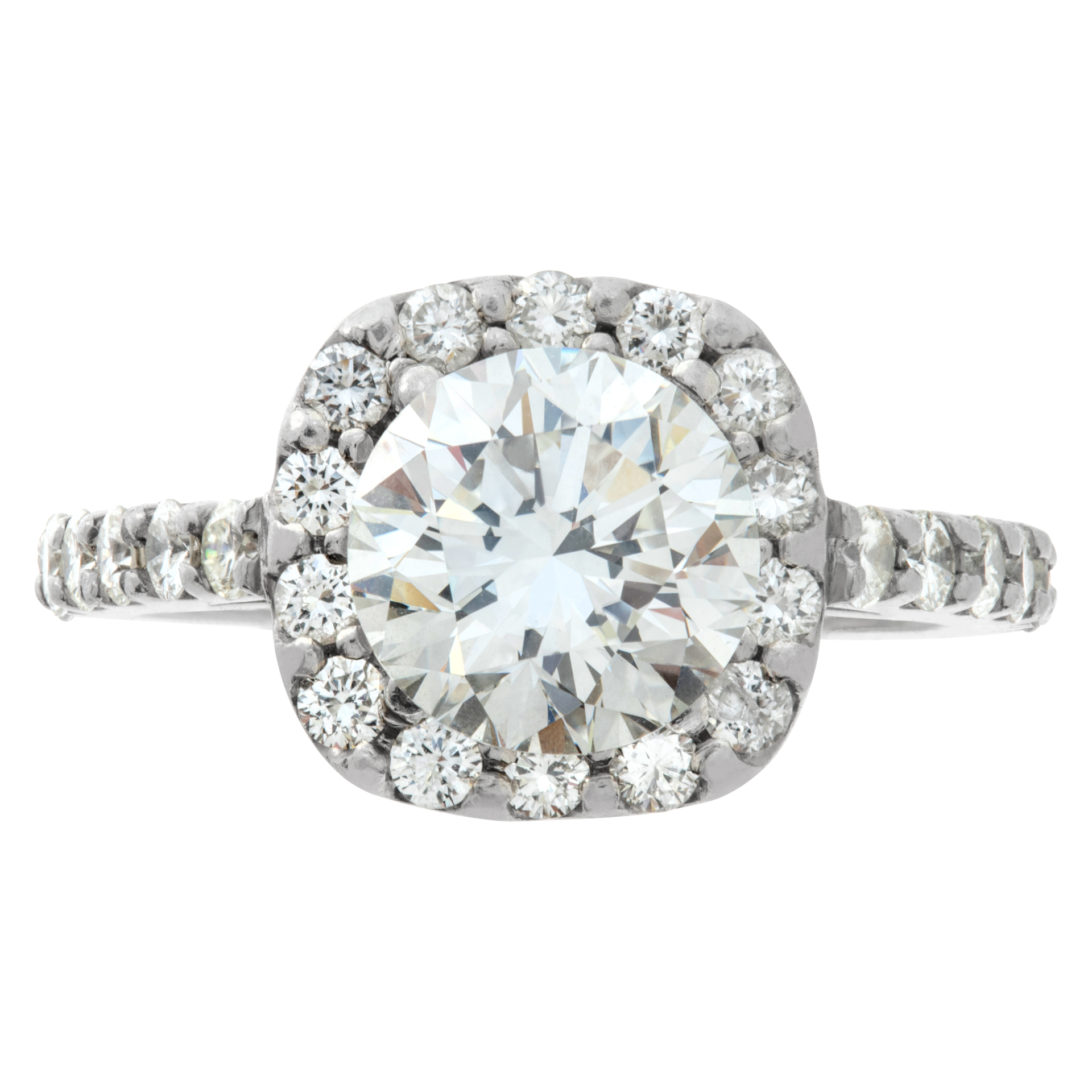 GIA certified round brilliant cut diamond 2.03 carat ( I color, SI1 clarity) ring set in platrinum image 2