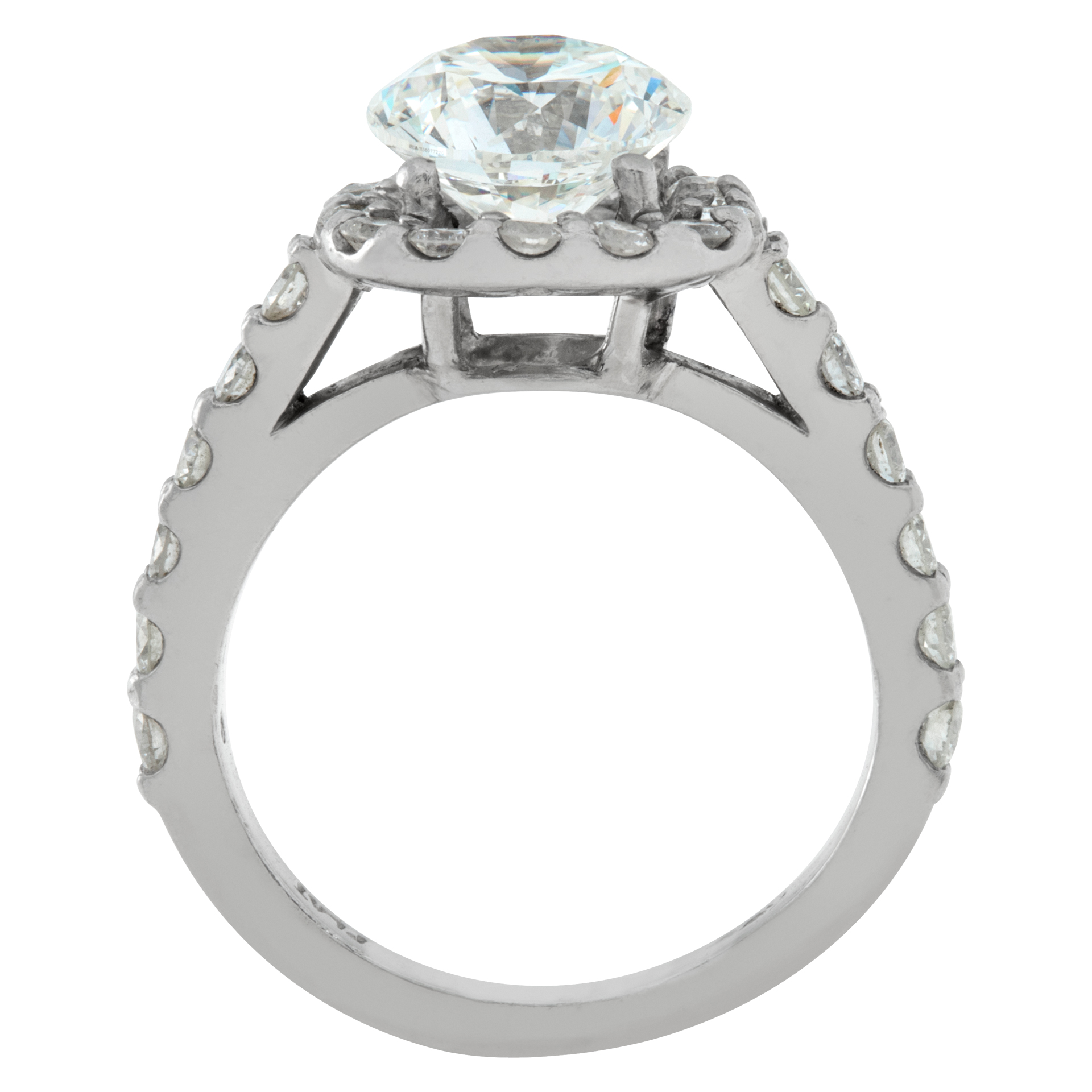 GIA certified round brilliant cut diamond 2.03 carat ( I color, SI1 clarity) ring set in platrinum image 4