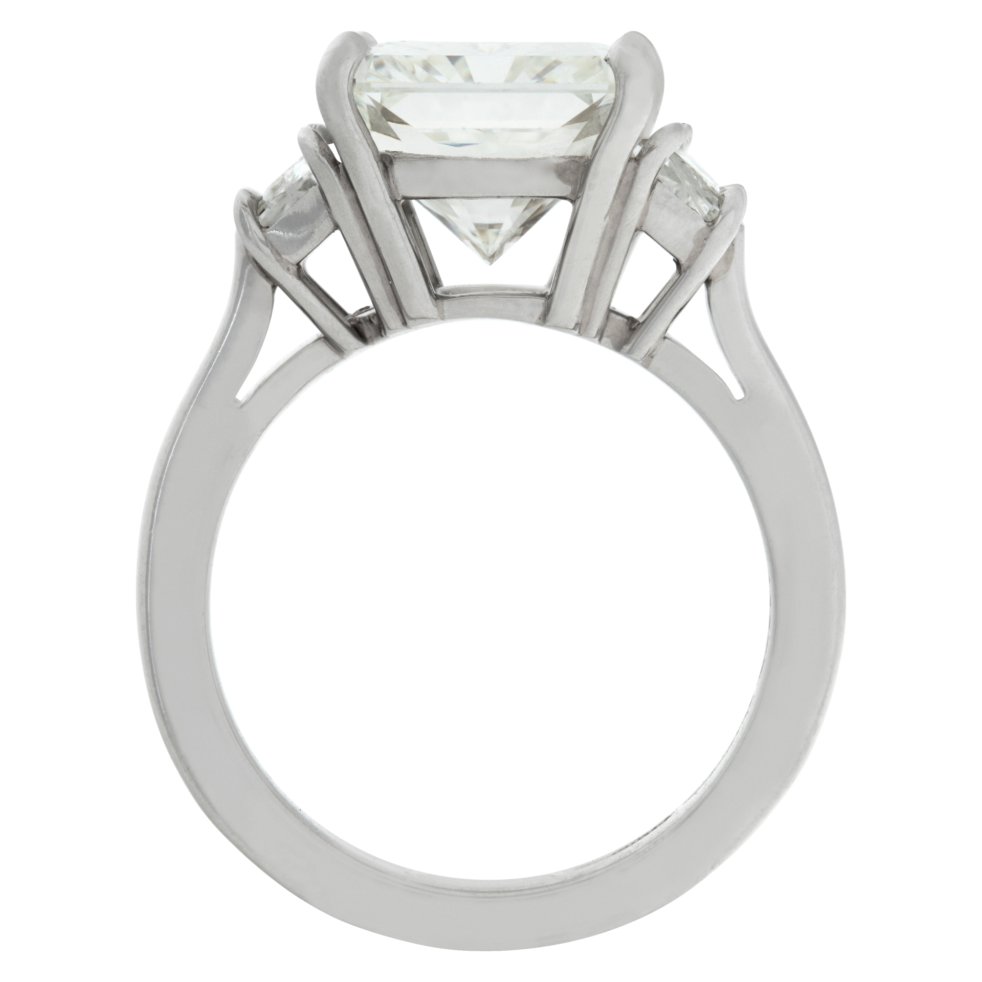 GIA certified cut-cornered rectangular modified brilliant "RADIANT" cut diamond 5.07 carat ( I color, VS2 clarity) ring set in platinum image 4