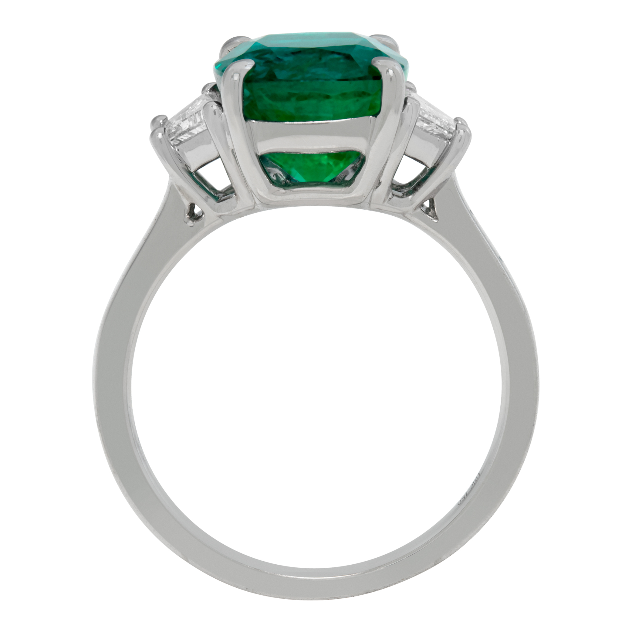 GIA certified 4.11 carat natural beryl cushion cut emerald ring image 4