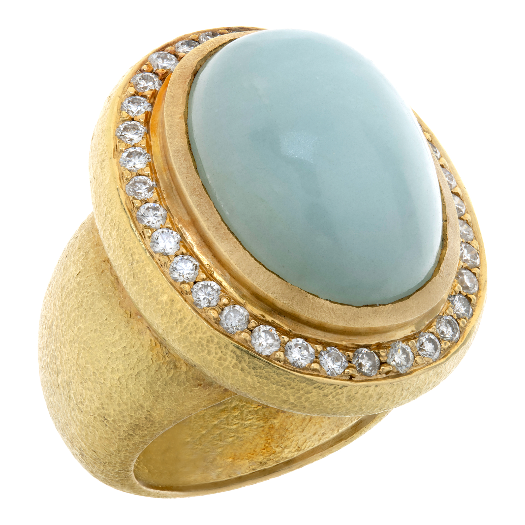 Seafoam chalcedony ring with 1 carat in diamonds (Stones) image 3