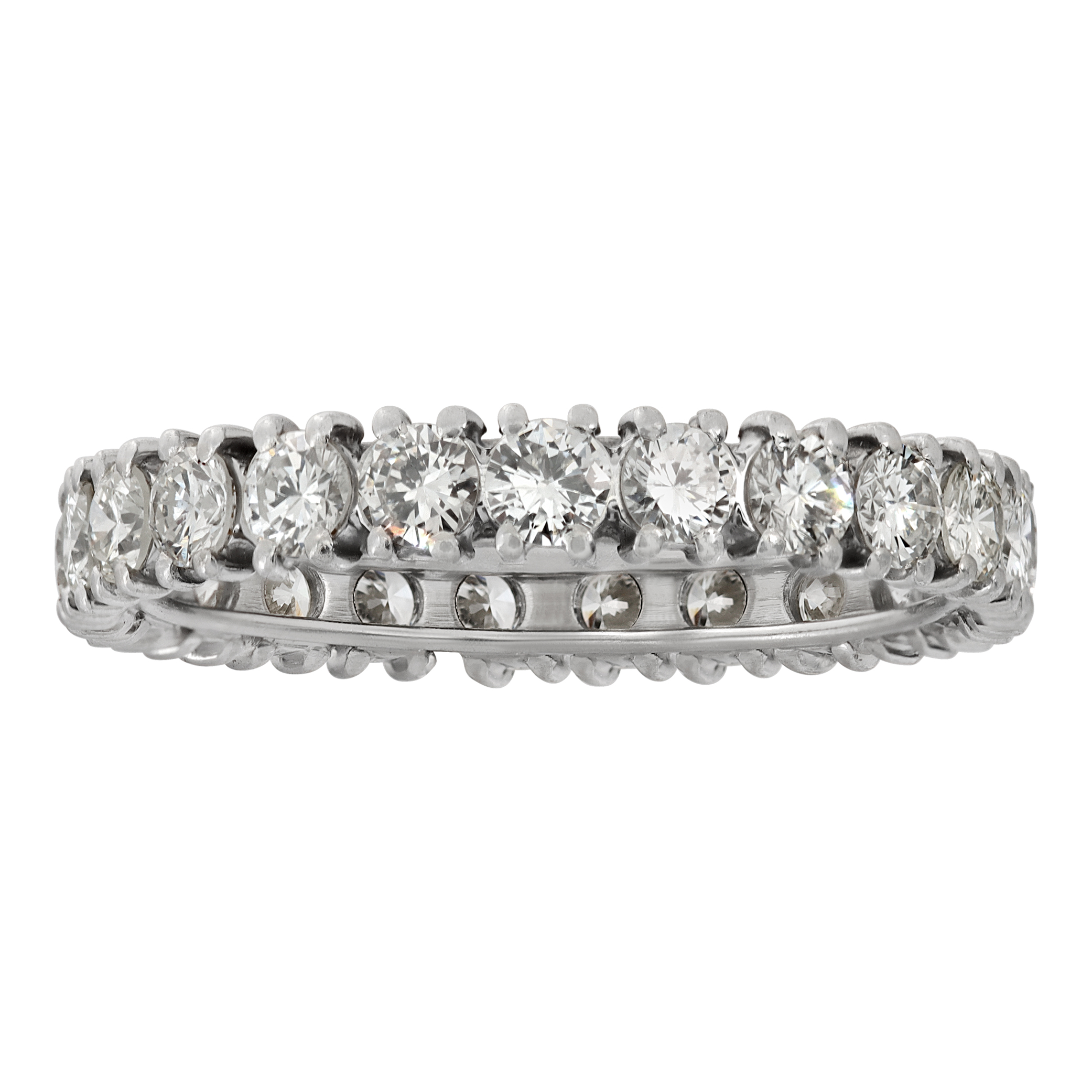 Platinum eternity band with approximately 2 carats in round cut diamonds (Stones) image 3