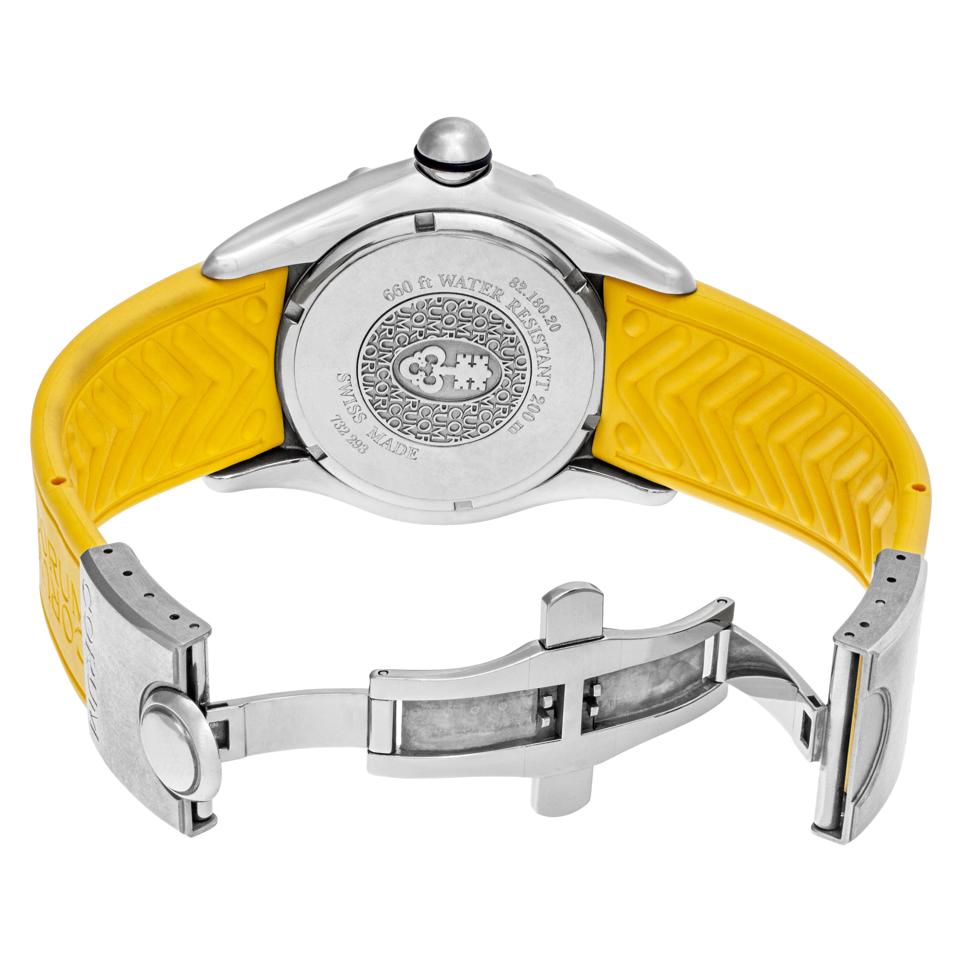 購入特典有り 【送料無料】corum bubble rubber strap yellow 腕時計用