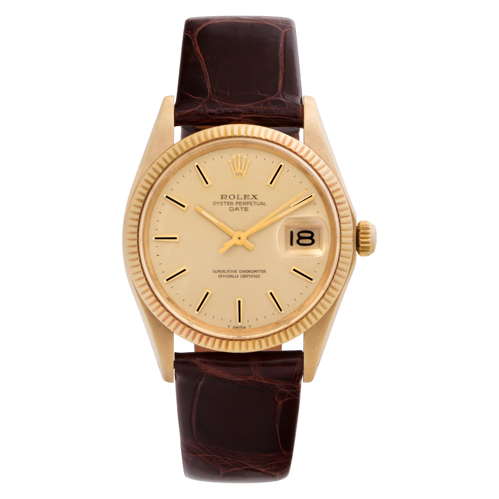 Used Rolex Date 1503 18k Gold dial 34mm 