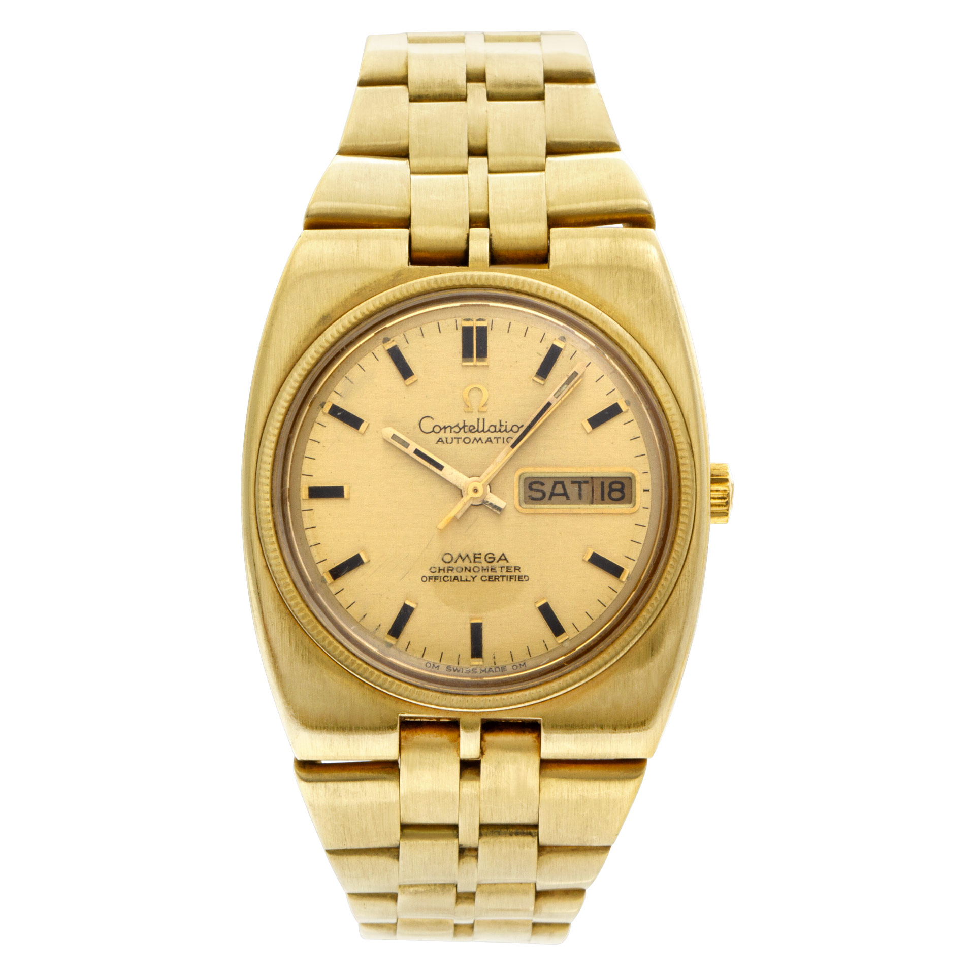 vintage omega constellation 18k gold watch