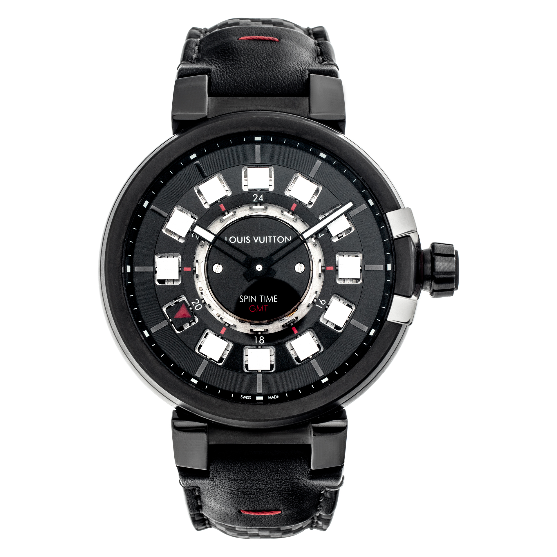 Magnificent Louis Vuitton GMT Tambour automatic with reference