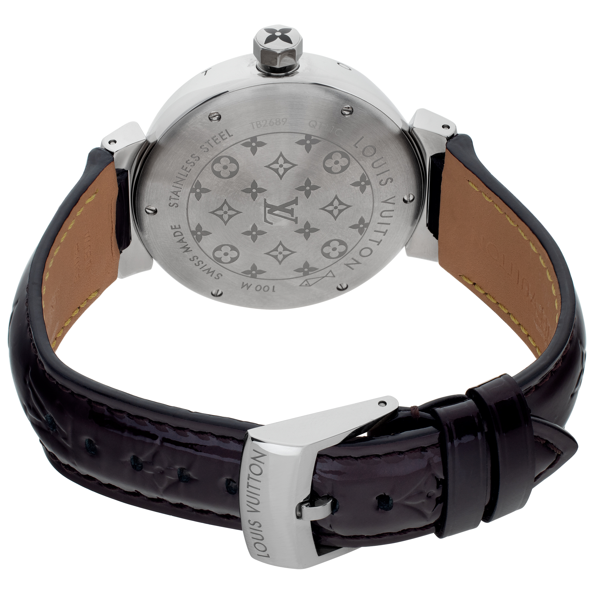 Louis Vuitton Tambour TB2689 Stainless Steel Red Dial 40mm Quartz Watch