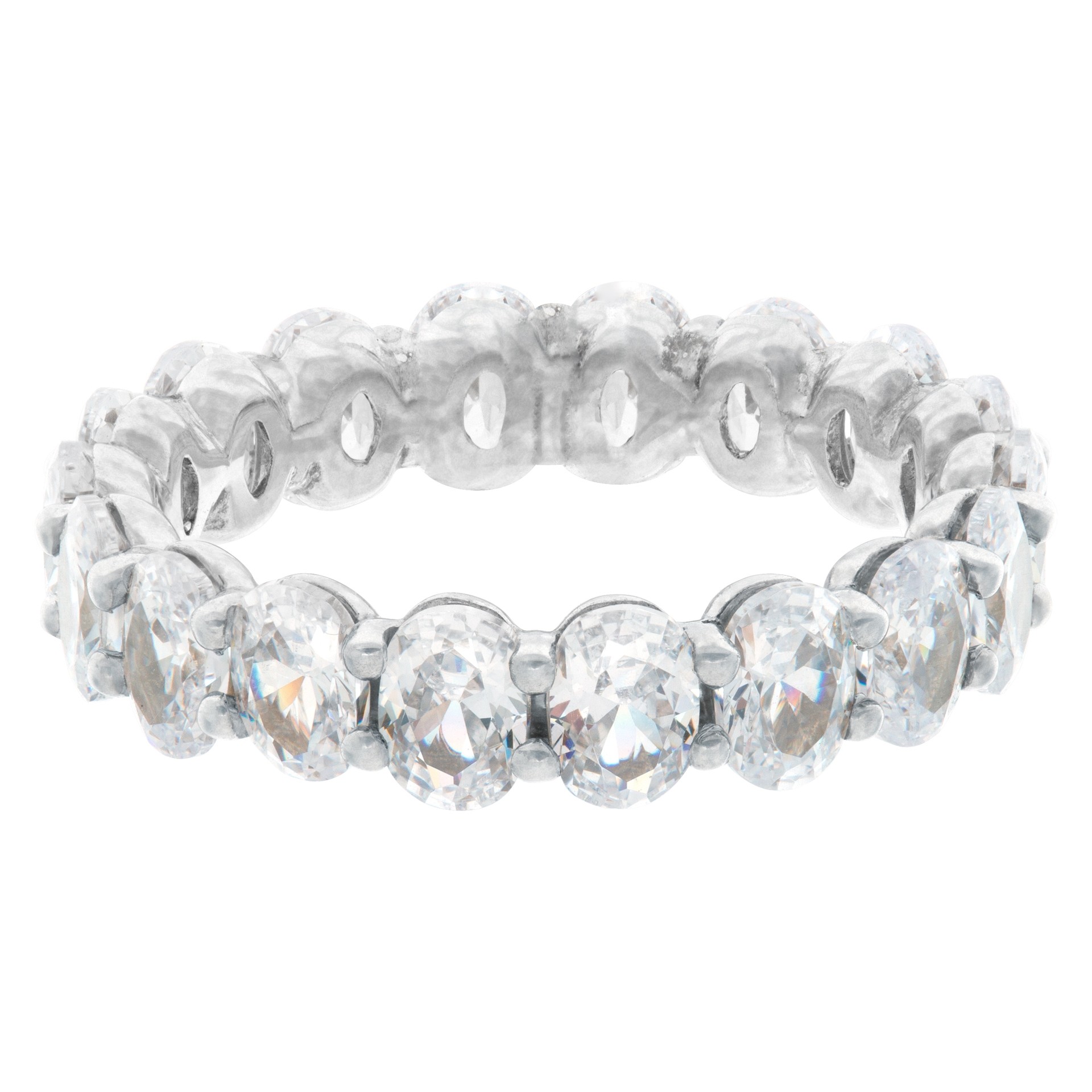 3.6ct Oval Cut Diamond eternity band or ring in platinum
