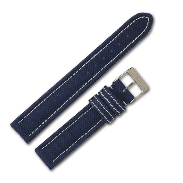 Breitling blue stitch padded nylon strap (18x16)