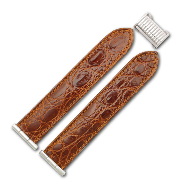 Boucheron Reflet medium steel brown alligator strap (20x20)