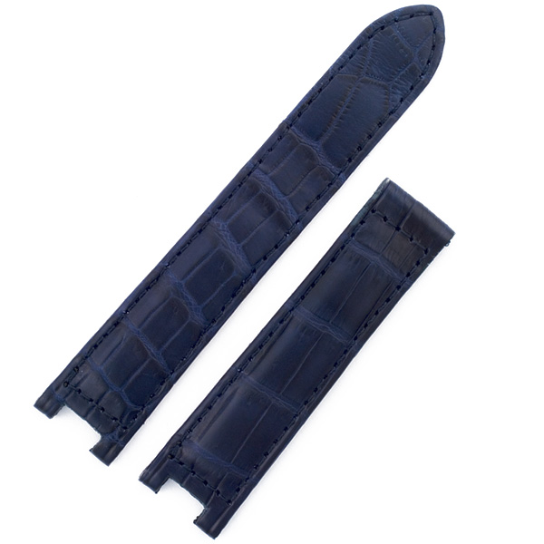European made for Cartier dark blue alligator strap (18x16)
