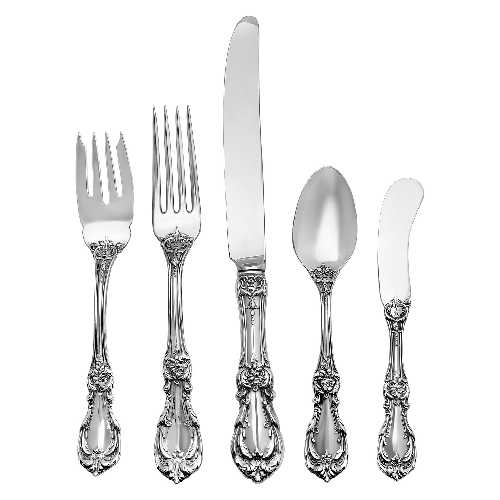 "BURGUNDY" sterling silver flatware set, ptd in 1949 by Reed & Barton- 95 pieces total-