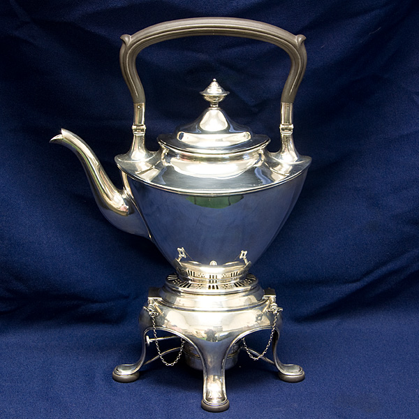 Gorham Solid Sterling Silver Water Kettle mark "3566" with burner and stand 50.93 oz troy