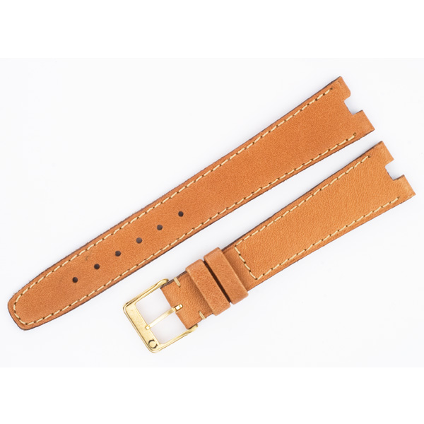 Omega light brown calf skin strap with buckle (18x14)