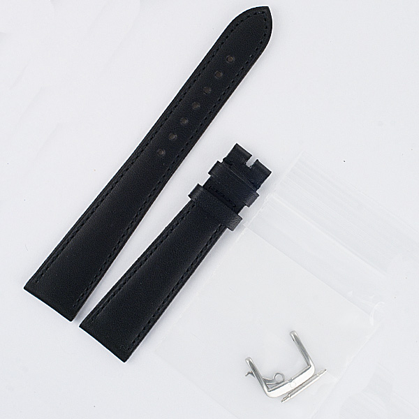 Omega black calf skin strap with buckle (18x14)