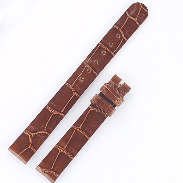 Patek Philippe shiny brown alligator strap (12x11)