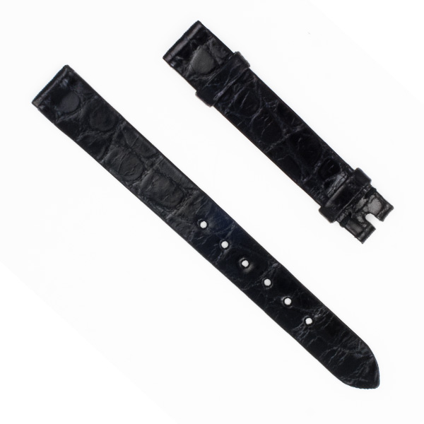 Patek Philippe shiny black alligator strap (11x10)