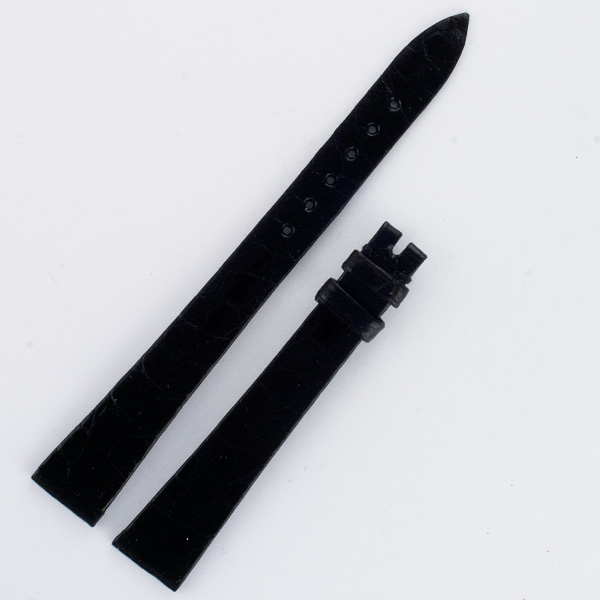 Patek Philippe shiny black alligator strap (14x10)