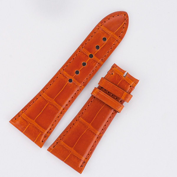 Cartier mandarin orange alligator strap for lds divan (24x18) 3 3/4" & 2 1/2" long