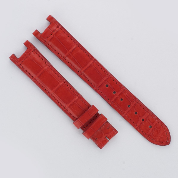 Cartier red alligator strap for lds Pasha (16x15)