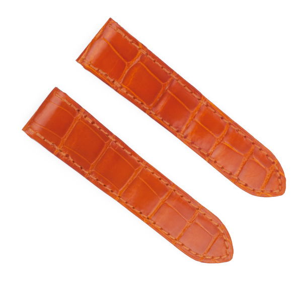 Cartier Santos 100 shiny orange strap for deployment (20x18)
